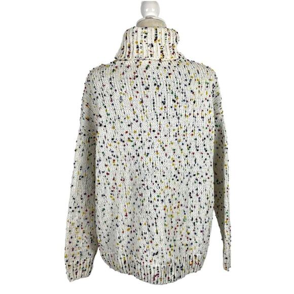 Disney Mickey Mouse Embroidered Turtleneck Confetti Knit Pullover Sweater Large - Picture 8 of 11